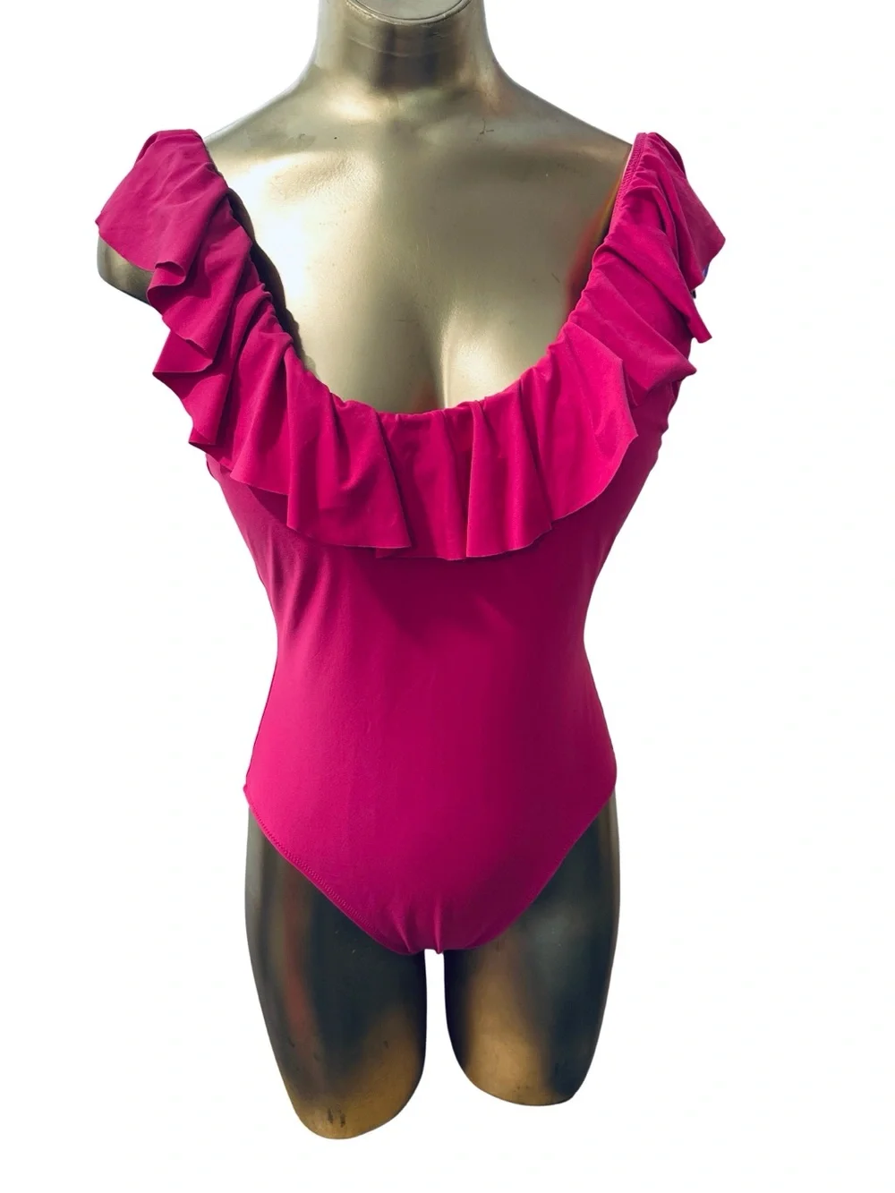 J.Crew One Piece Ruffled Neck Bathing Suit NWOT - Size 10